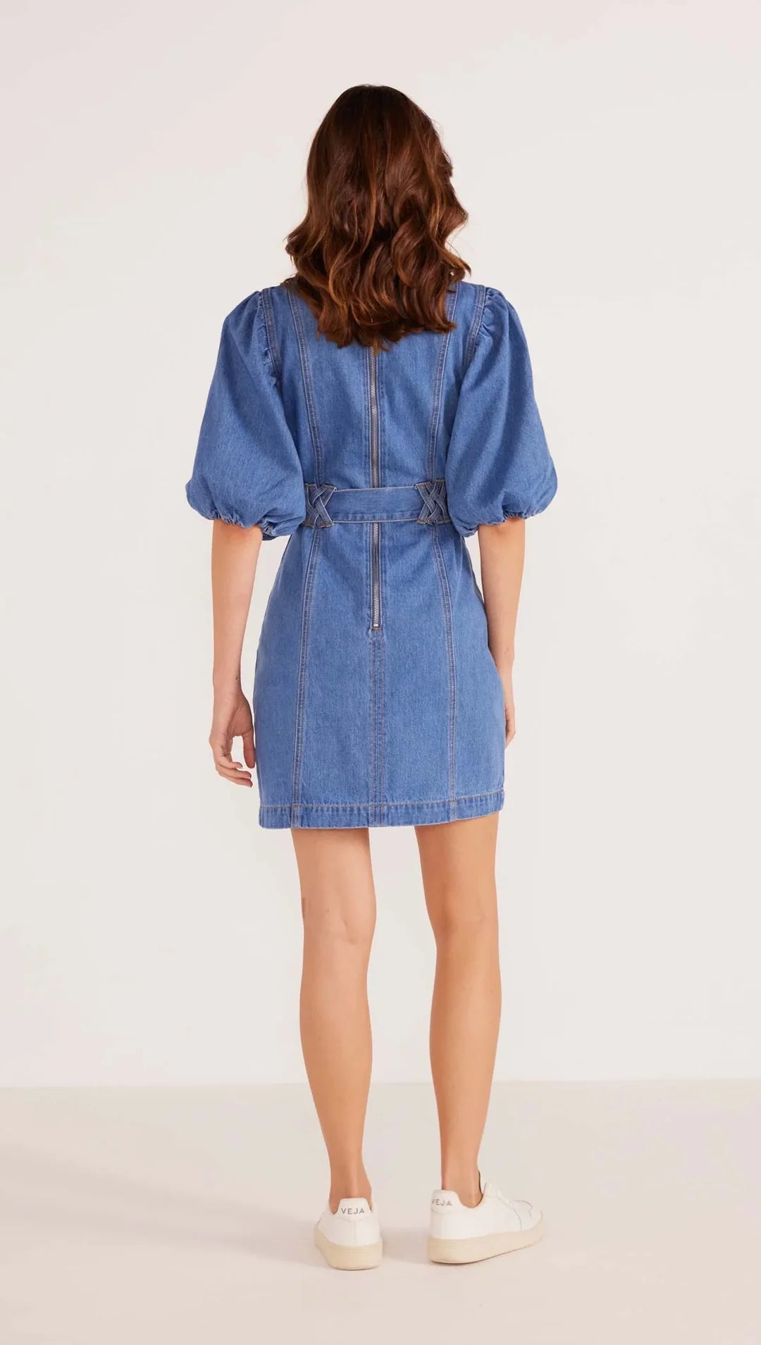 Peyton Denim Mini Dress - Denim Blue (Final Sale)