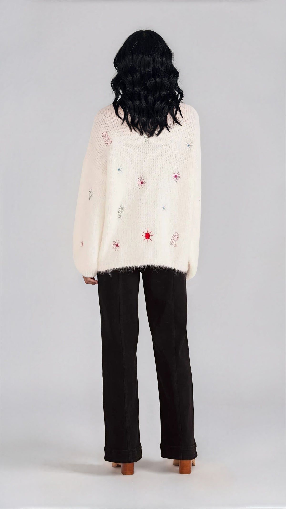 Rosalie Motif Knit Jumper - Ivory (Final Sale)
