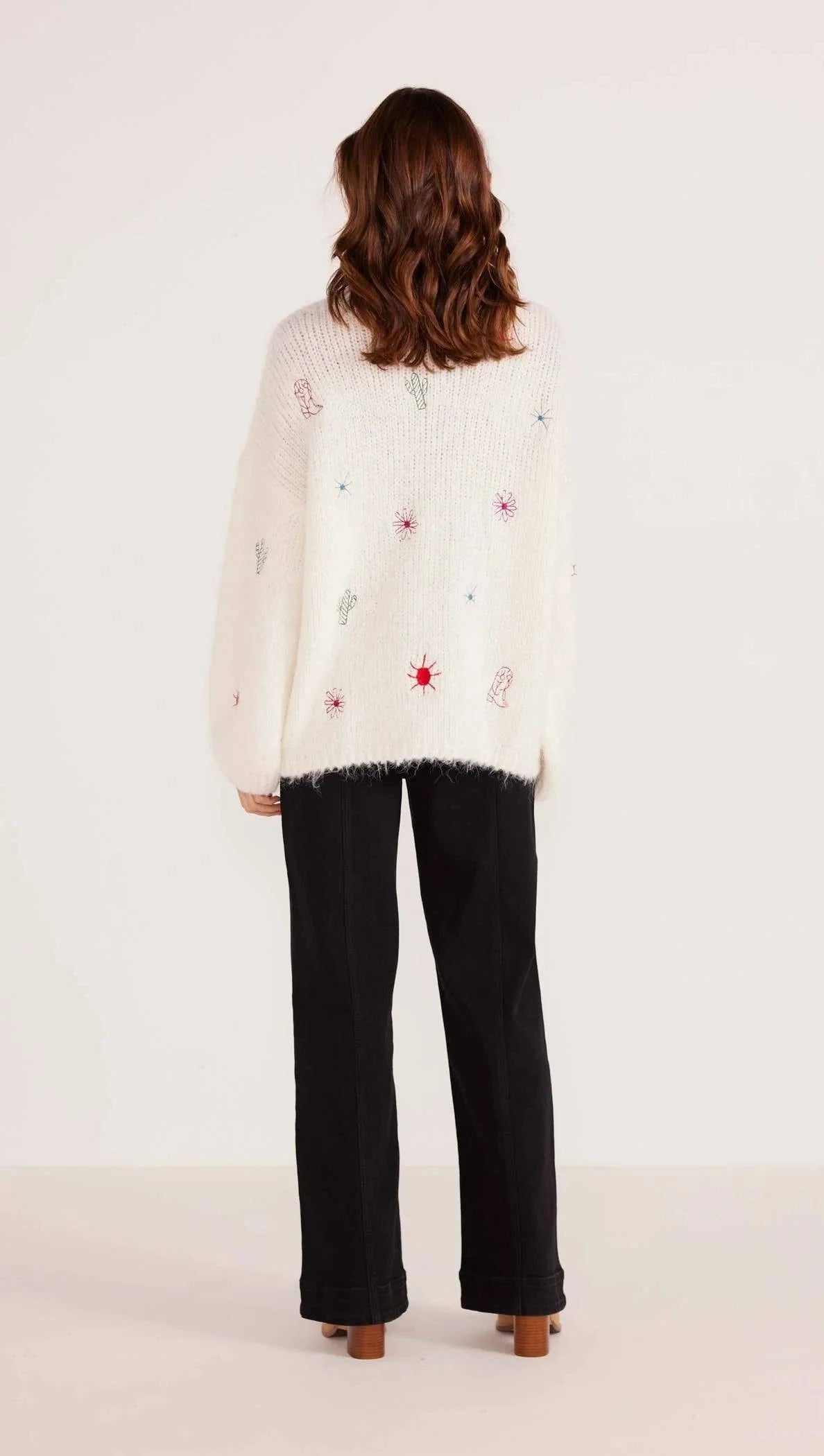 Rosalie Motif Knit Jumper - Ivory (Final Sale)