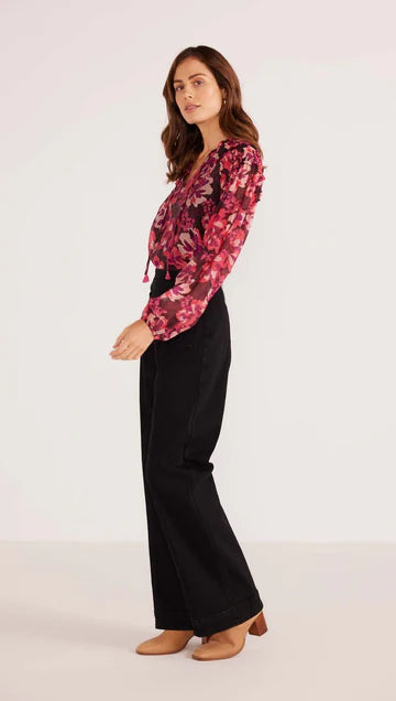 Savannah Long Sleeve Blouse - Painterly Blooms (Final Sale)