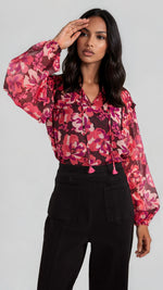 Savannah Long Sleeve Blouse - Painterly Blooms (Final Sale)