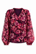 Savannah Long Sleeve Blouse - Painterly Blooms (Final Sale)