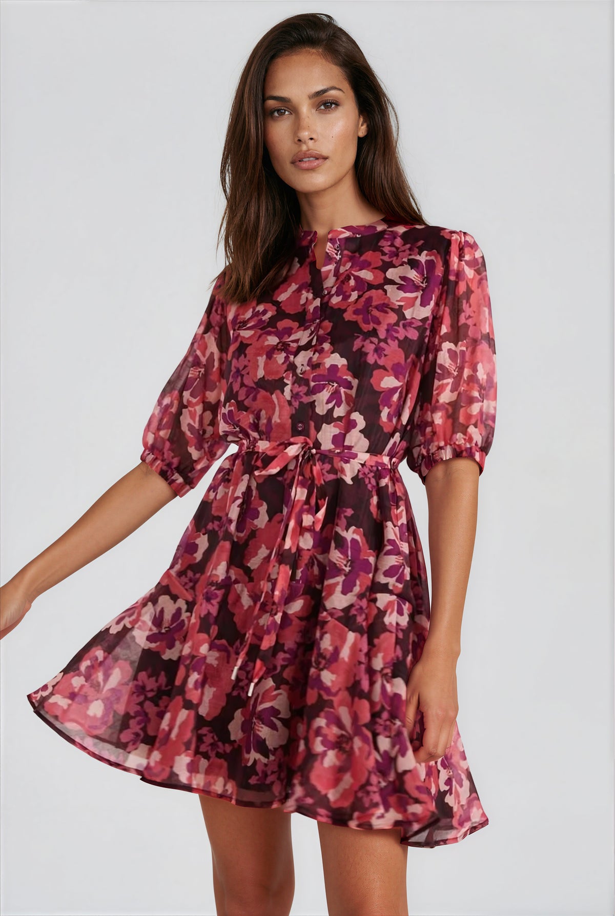 Savannah Mini Dress - Painterly Blooms (Final Sale)