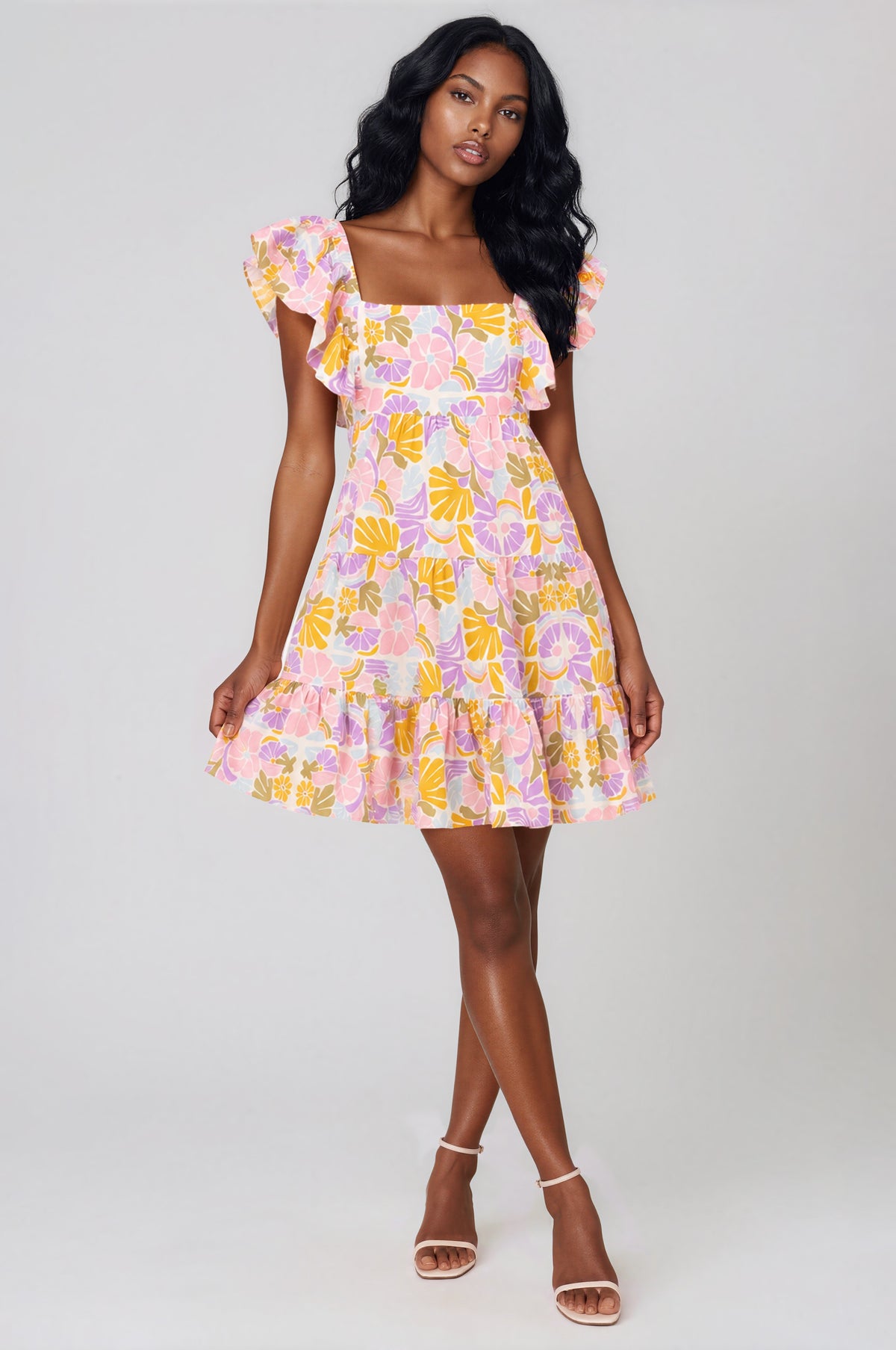 Soleil Tiered Mini Dress - Retro Floral (Final Sale)