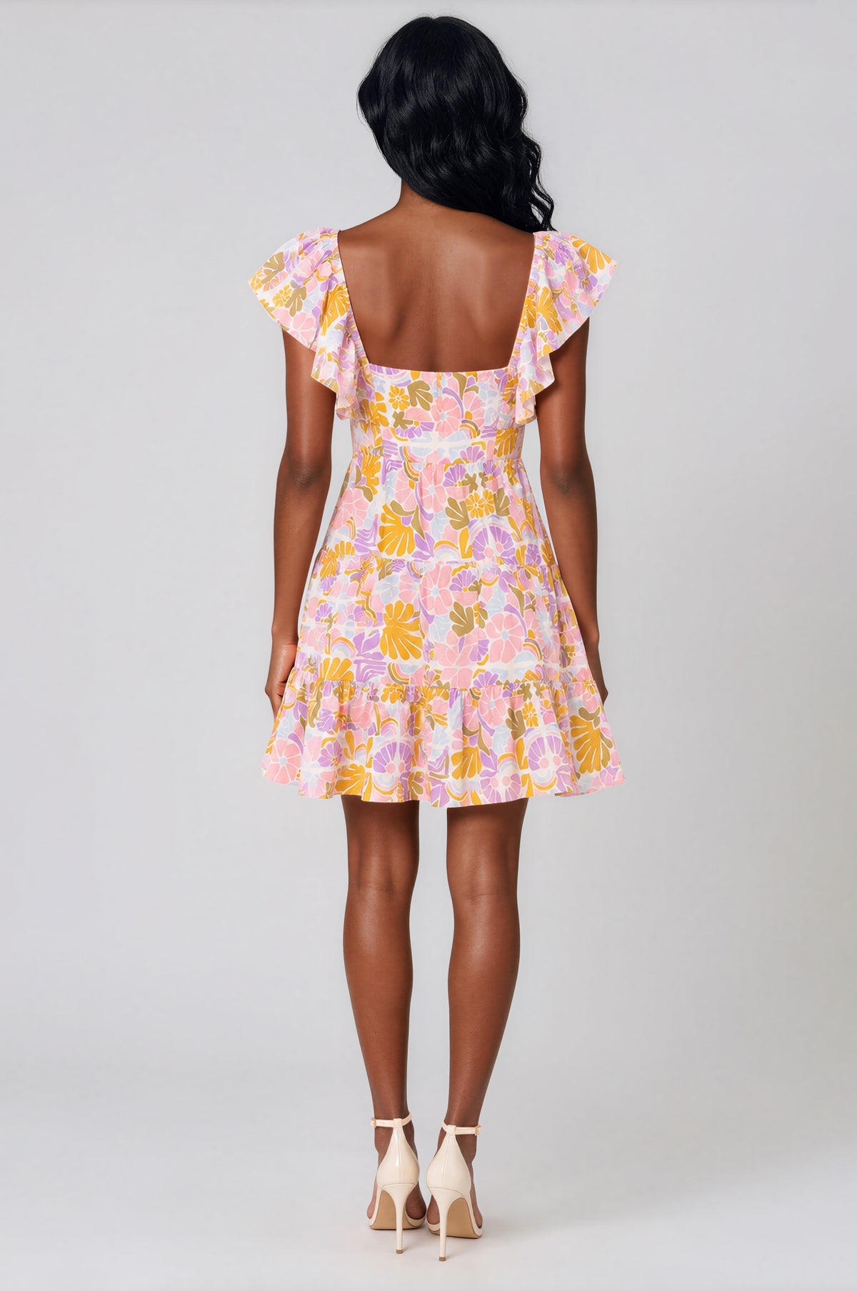Soleil Tiered Mini Dress - Retro Floral (Final Sale)