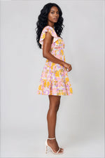 Soleil Tiered Mini Dress - Retro Floral (Final Sale)