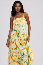 Solstice Tiered Midi Dress - Tropical (Final Sale)
