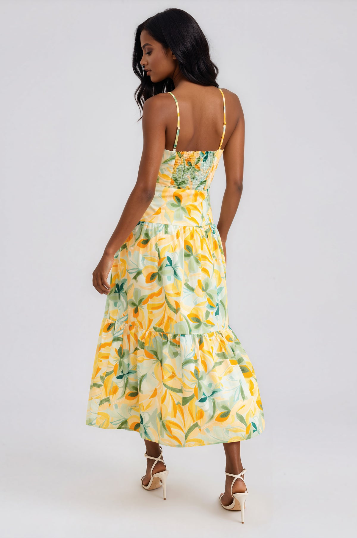 Solstice Tiered Midi Dress - Tropical (Final Sale)