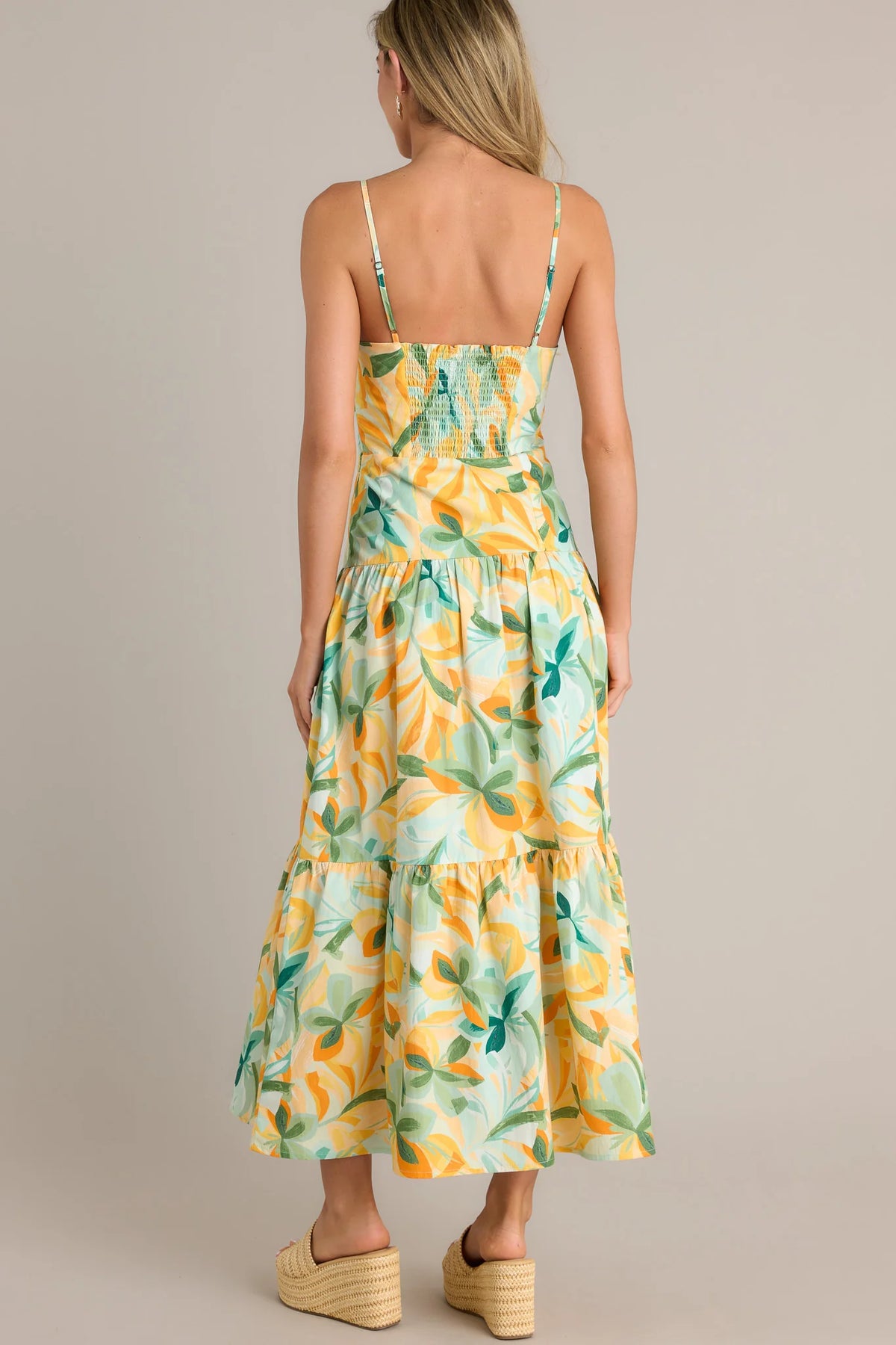 Solstice Tiered Midi Dress - Tropical (Final Sale)