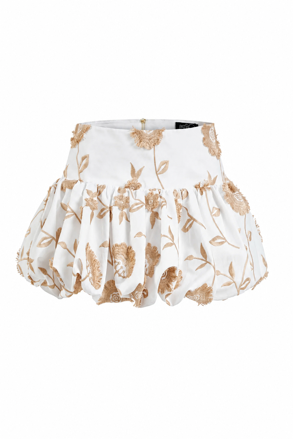 Botanical Poplin Mini Skirt – Off White (Final Sale)