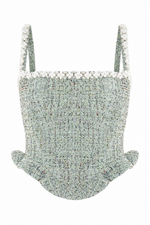Crystal Tweed Top – Green (Final Sale)