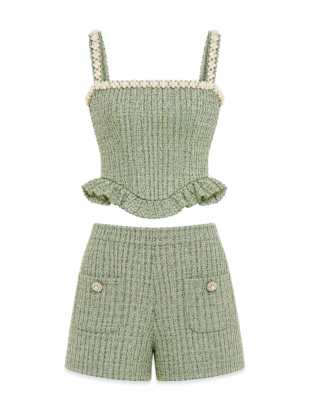 Crystal Tweed Set - Green (Final Sale)