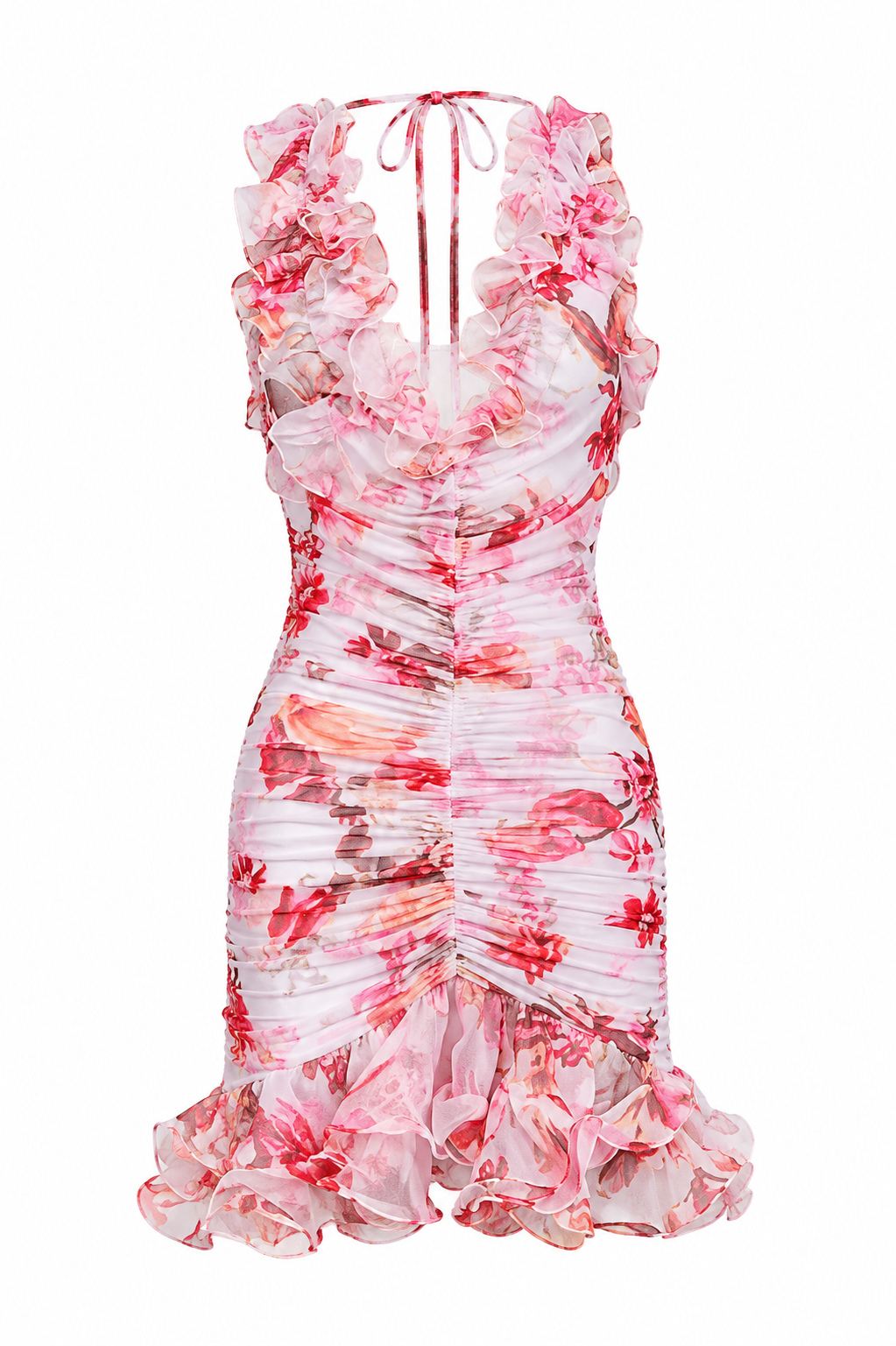 Floral Haze Stretch Tulle Sleeveless Mini Dress – Vapor (Final Sale)