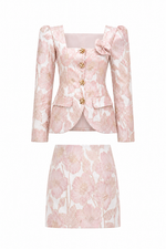 Petal Jacquard Jacket & Skirt Set – Pink (Final Sale)