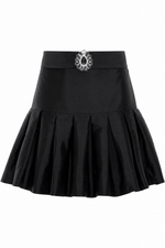 Taffeta Bloom Mini Skirt – Black (Final Sale)