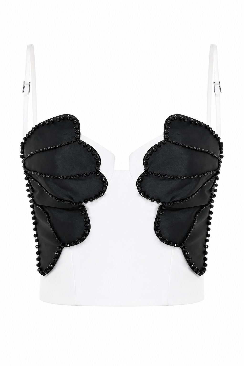 Taffeta Bloom Top & Mini Skirt Set - Off White & Black (Final Sale)