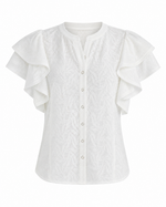 Giavanna Blouse - White Springtime Burnout (Final Sale)