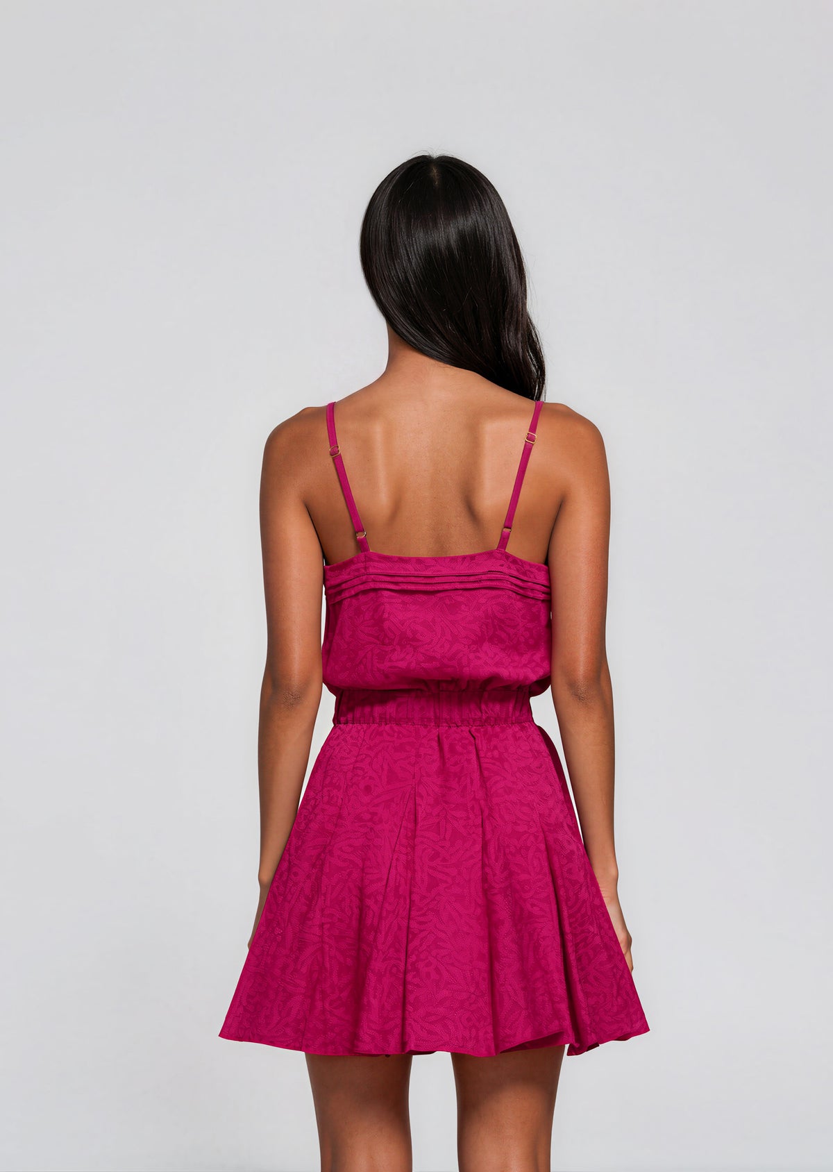 Kallie V Neck Sash Belt Mini Dress - Wild Rose Springtime Burnout (Final Sale)