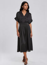 Kayleigh Satin Midi Dress - Black (Final Sale)