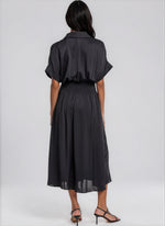 Kayleigh Satin Midi Dress - Black (Final Sale)
