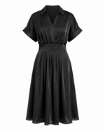 Kayleigh Satin Midi Dress - Black (Final Sale)