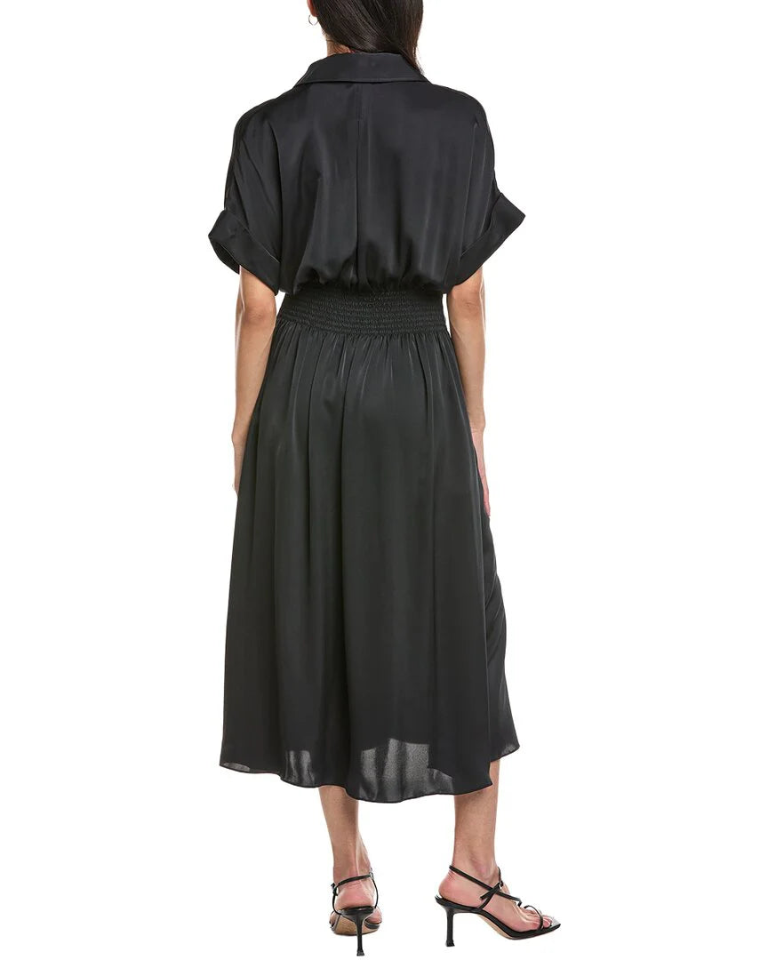 Kayleigh Satin Midi Dress - Black (Final Sale)