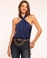 Maia Gather Sleeveless Top - Spring Navy (Final Sale)
