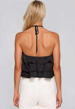 Minnie Ruffle Halter Top – Black (Final Sale)