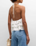 Minnie Ruffle Halter Top – White (Final Sale)