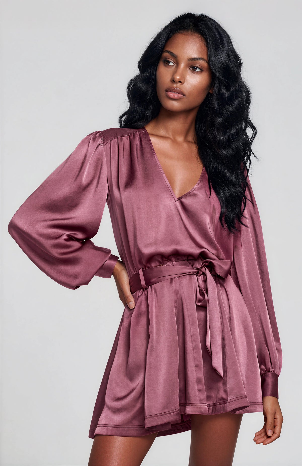 Montana Belted Mini Dress - Pinot Noir (Final Sale)