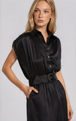 Nava Stretch Silk Mini Dress - Black (Final Sale)