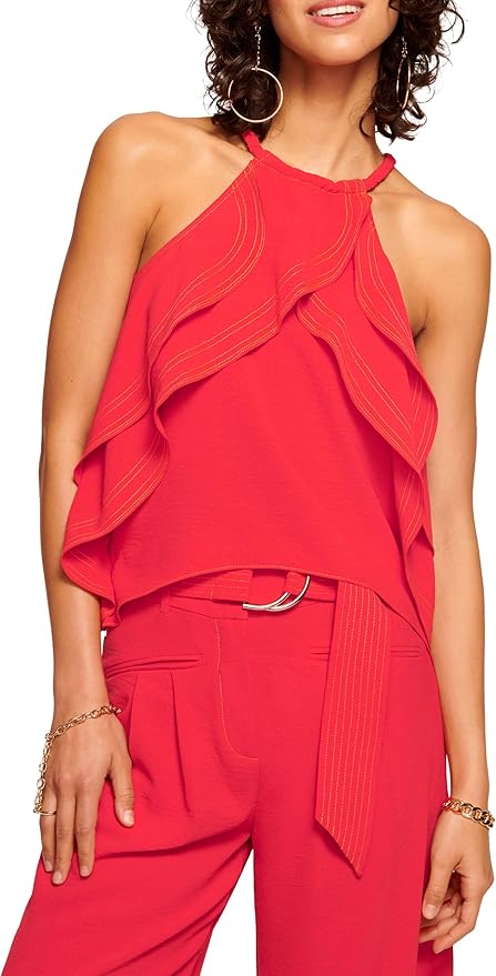 Ola High Neck Tank Top –Flame (Final Sale)