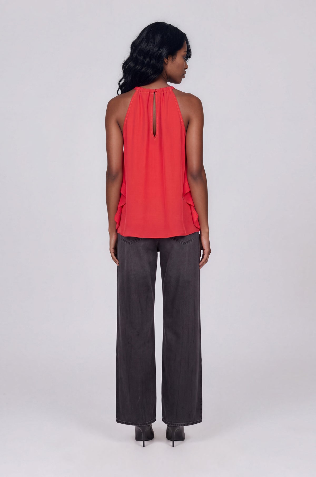 Ola High Neck Tank Top –Flame (Final Sale)