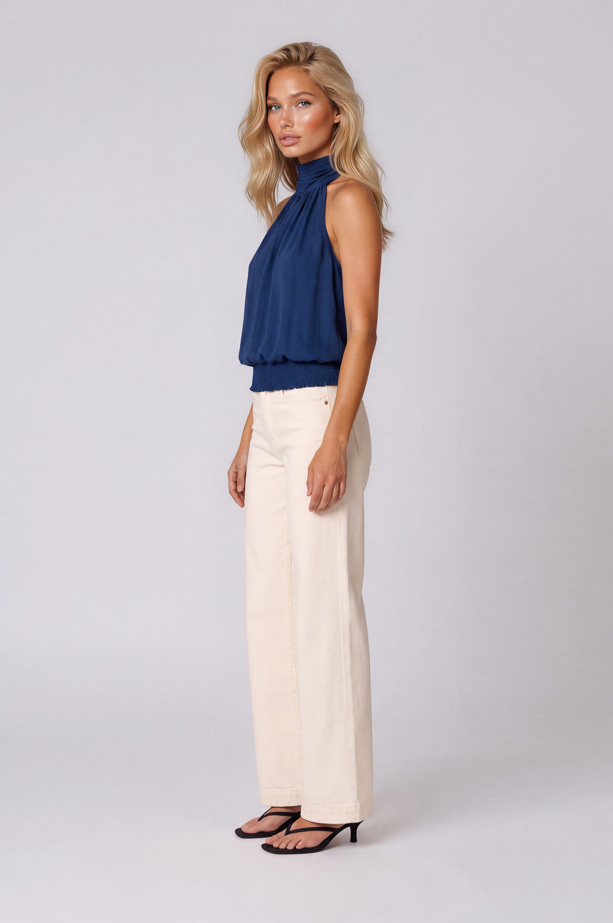 Sunny Halter Top - Spring Navy (Final Sale)