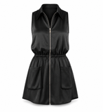 Waverly Sleeveless Satin Dress - Black (Final Sale)