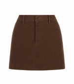 Piper Sweater & Azalea Corduroy Mini Skirt Set - Slate Brown