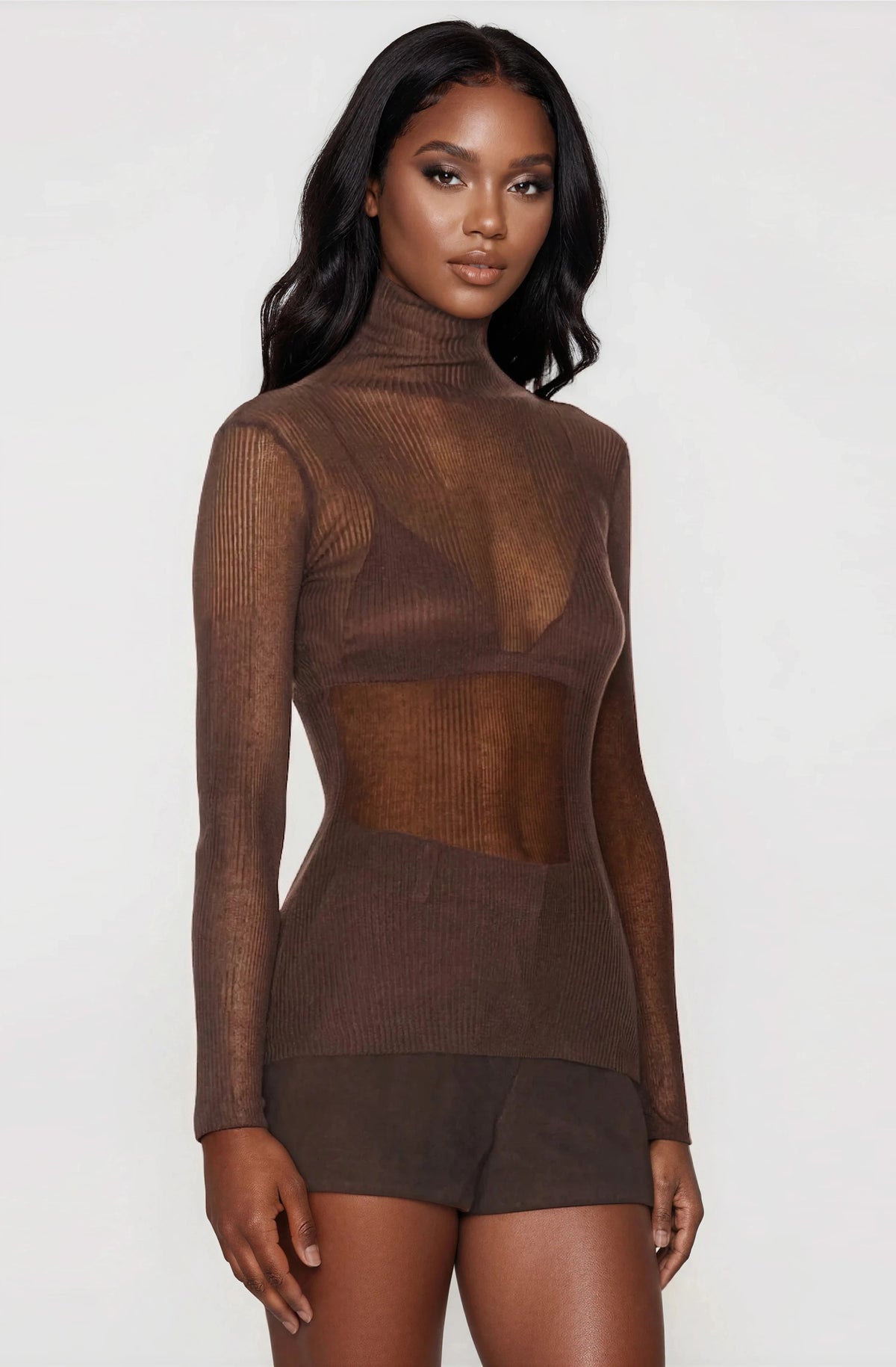 Piper Sweater & Azalea Corduroy Mini Skirt Set - Slate Brown
