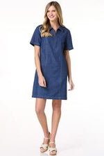 Ashton Shift Dress - Medium Wash Denim (Final Sale)