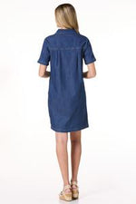 Ashton Shift Dress - Medium Wash Denim (Final Sale)