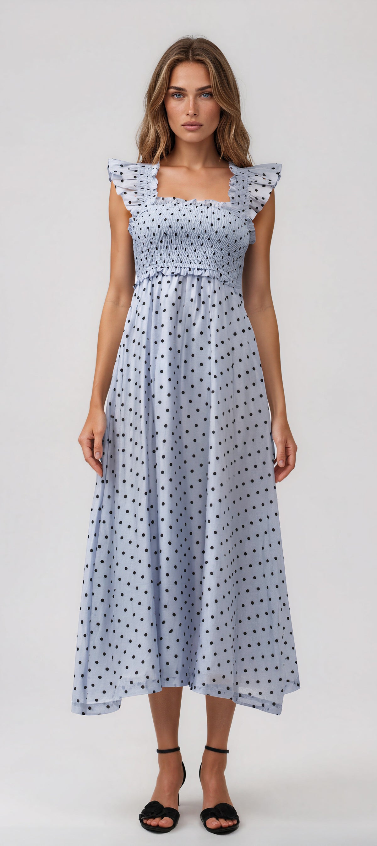Jacquelyn Blue Midi Dress - Blue (Final Sale)