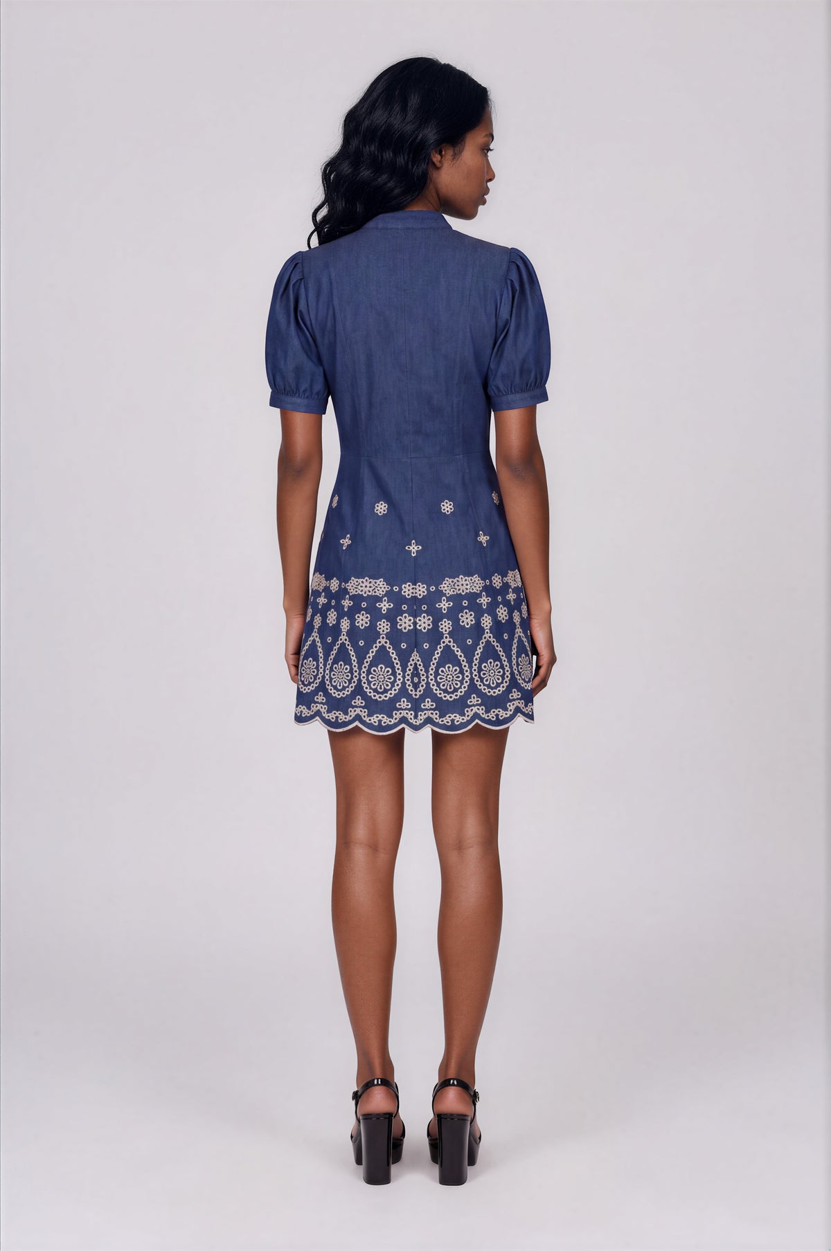 Ellena Dress – Denim/Ivory (Final Sale)