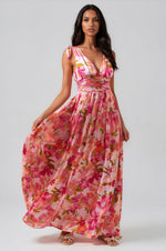 Abigal Floral Descanso Maxi Dress - Coral Multi (Final Sale)
