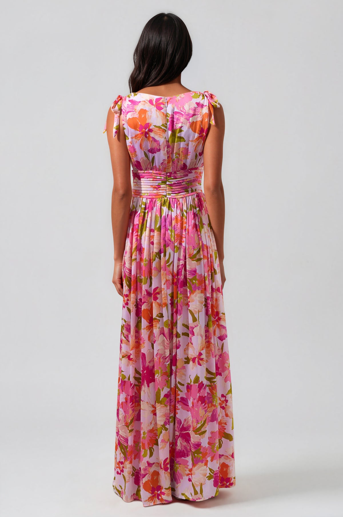 Abigal Floral Descanso Maxi Dress - Coral Multi (Final Sale)