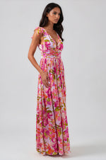Abigal Floral Descanso Maxi Dress - Coral Multi (Final Sale)