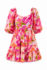Abigal Floral Evy Sweetheart Mini Dress - Coral Multi (Final Sale)
