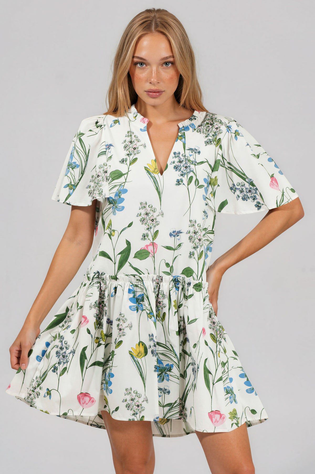 Clove Garden Floral Mini Dress - (Final Sale)