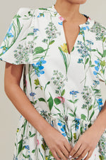 Clove Garden Floral Mini Dress - White/Pink/Green (Final Sale)