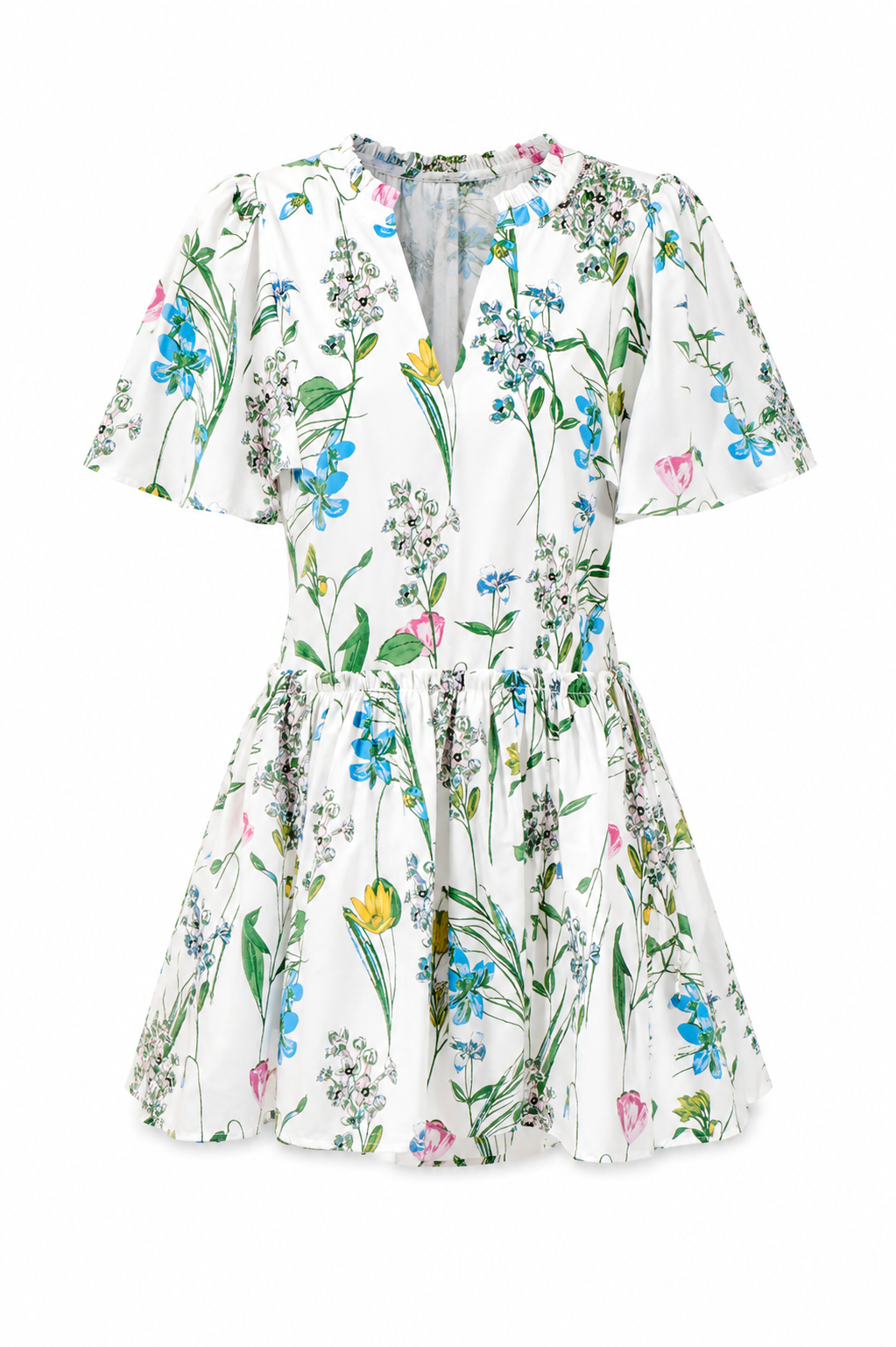 Clove Garden Floral Mini Dress - White/Pink/Green (Final Sale)
