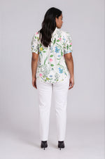 Clove Garden Floral Puff Sleeve Top - White/Pink/Green (Final Sale)