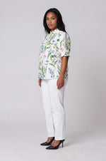 Clove Garden Floral Puff Sleeve Top - White/Pink/Green (Final Sale)